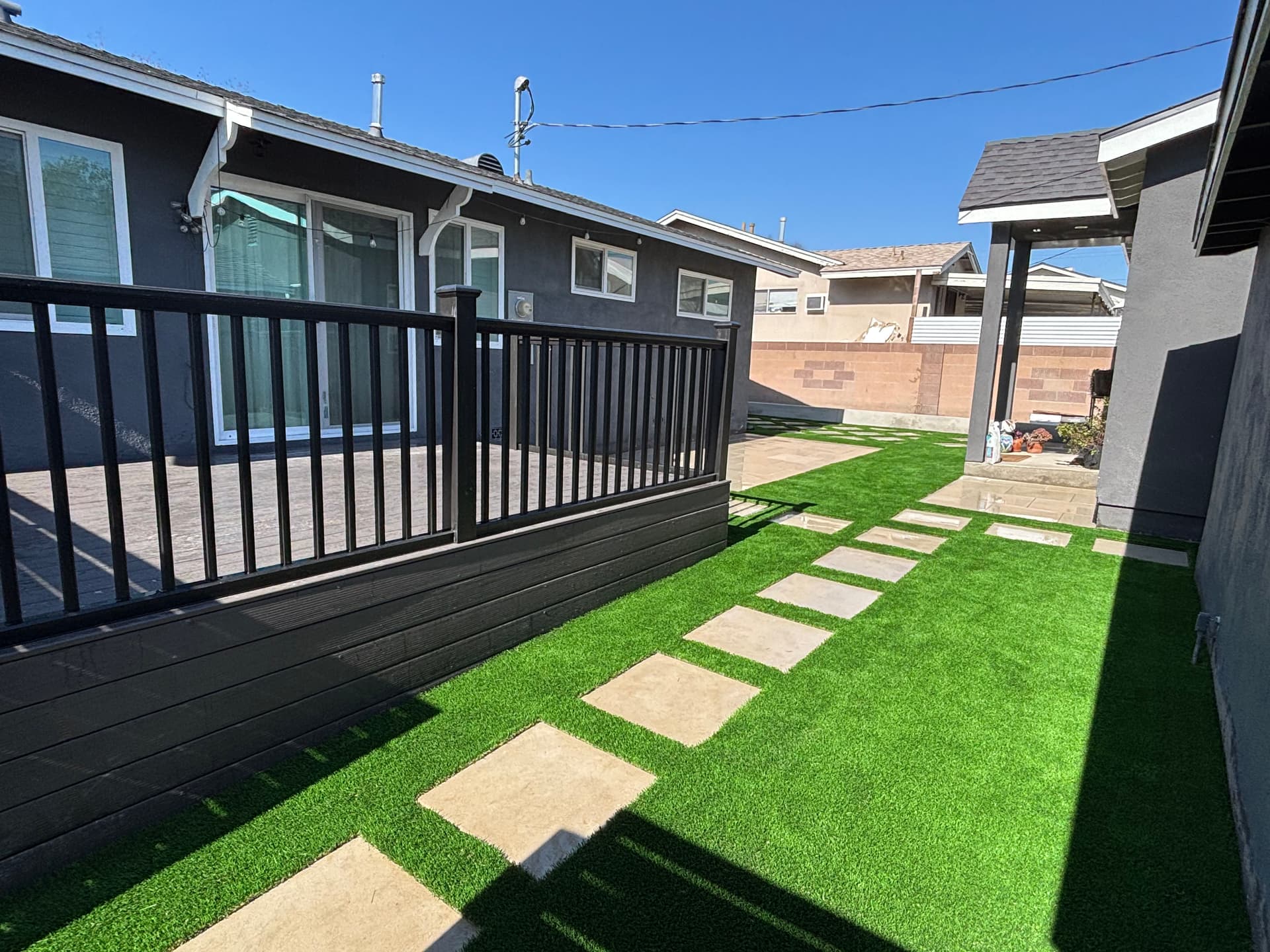 Gallery photos for Backyard Makeover with Artificial Turf and Pavers in Lakewood: Image #1