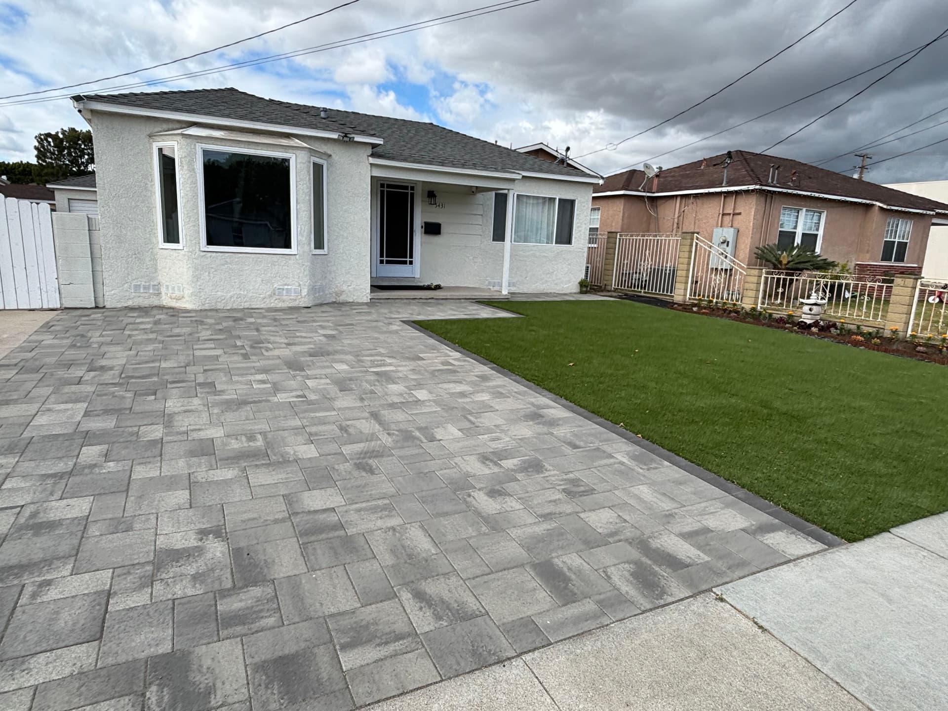 Front Yard Paver and Artificial Turf Upgrade in Cypress image